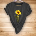 Fashion Letters sunflower print casual shortsleeved Tshirt womenpicture11