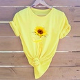 Fashion Letters sunflower print casual shortsleeved Tshirt womenpicture26