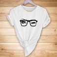 Fashion glasses eyelash printing casual short sleeve Tshirt womenpicture5