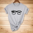 Fashion glasses eyelash printing casual short sleeve Tshirt womenpicture10