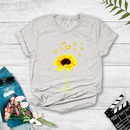 Fashion Sunflower Butterfly Print Casual Short Sleeve TShirt Womenpicture2