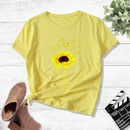 Fashion Sunflower Butterfly Print Casual Short Sleeve TShirt Womenpicture5