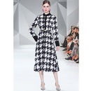 Fashion new long sleeve printed houndstooth maxi dresspicture9