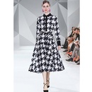 Fashion new long sleeve printed houndstooth maxi dresspicture10