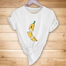 Fashion Funny Cut Banana Print Casual Short Sleeve TShirt Womenpicture2