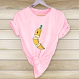 Fashion Funny Cut Banana Print Casual Short Sleeve TShirt Womenpicture21