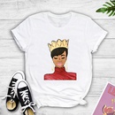 Fashion Black Girl Print Casual Short Sleeve TShirt Women Crownpicture2