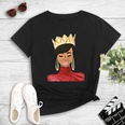 Fashion Black Girl Print Casual Short Sleeve TShirt Women Crownpicture12