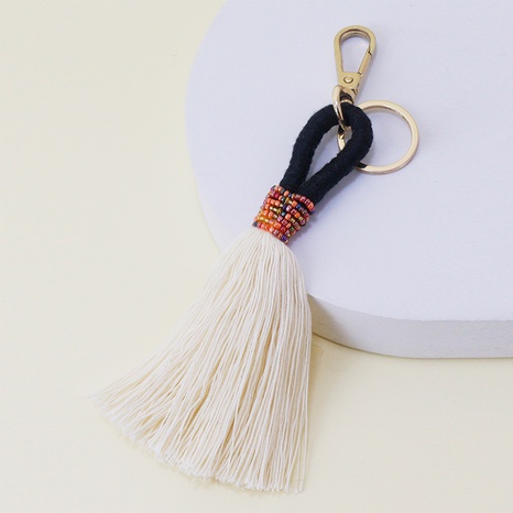 Brand New Rope Woven Pendant Cotton Thread PU Tassel Keychain's discount tags
