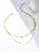fashion yellow beads zircon pendent double chain necklacepicture8