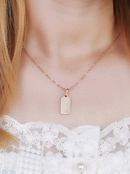 Simple glossy tag copper zircon pendent necklacepicture6