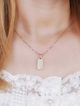 Simple glossy tag copper zircon pendent necklacepicture10