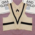 Fashion knitted vest striped sleeveless Vneck slim versatile halter toppicture14