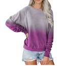 New Raglan Gradient Sleeve Print Casual Loose Toppicture14