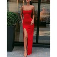 Fashion new solid color womens hip sling slit dresspicture23