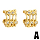 Doublelayer threelayer ear bone clip without ear hole female simple copper earringspicture6