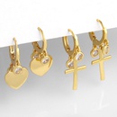 Fashion heart shaped cross simple copper earringspicture6