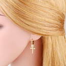 Fashion heart shaped cross simple copper earringspicture8