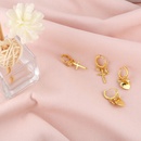 Fashion heart shaped cross simple copper earringspicture9