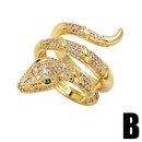 fashion simple open snake exaggerated copper full diamond angel wings ring femalepicture9