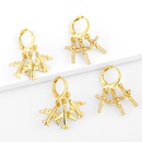Fashion metal cross star copper airplane earringspicture5