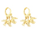 Fashion metal cross star copper airplane earringspicture6