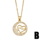 fashion zirconencrusted letter MOM heart pendant copper necklace wholesalepicture7