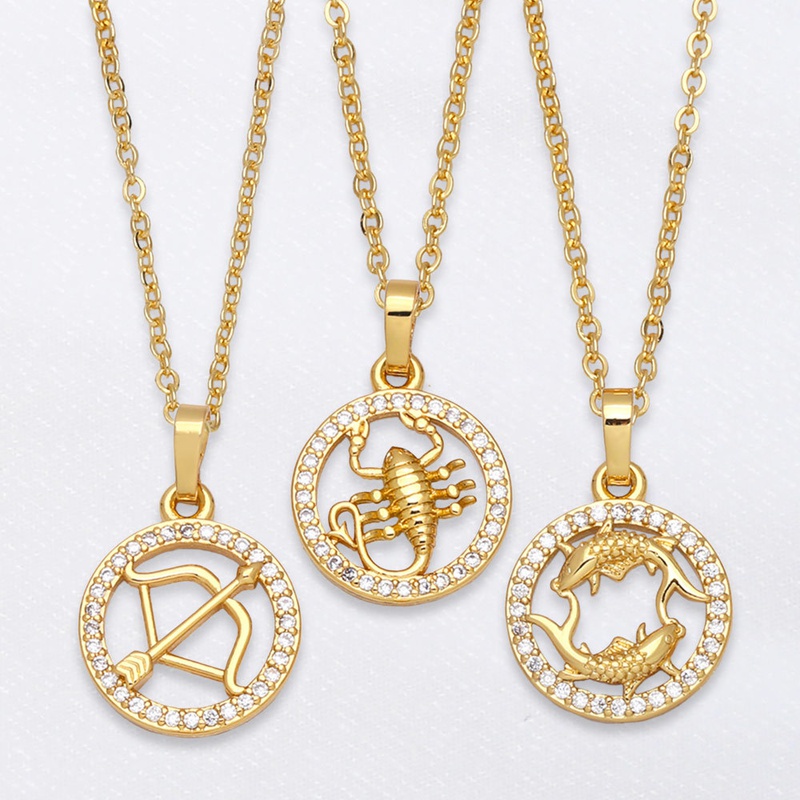 zirconencrusted twelve constellation copper necklace wholesale