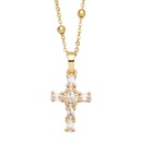 fashion cross shaped pendant microset colorful gem zircon necklacepicture6