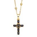 fashion cross shaped pendant microset colorful gem zircon necklacepicture9