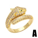 fashion leopard head ring female copper zircon opening adjustable ringpicture6