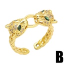 fashion leopard head ring female copper zircon opening adjustable ringpicture7
