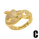 fashion leopard head ring female copper zircon opening adjustable ringpicture8