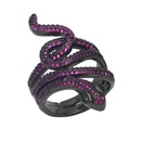 hiphop copper microset zircon snake ring female fashion black ringpicture6