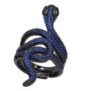 hiphop copper microset zircon snake ring female fashion black ringpicture9