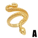 exaggerated retro snakeshaped golden copper ring wholesalepicture6