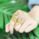 exaggerated retro snakeshaped golden copper ring wholesalepicture7