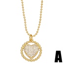 jewelry zircon hollow heart shaped pendant creative geometric round eye necklacepicture6