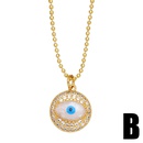 jewelry zircon hollow heart shaped pendant creative geometric round eye necklacepicture7