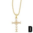 fashion pearl inlaid zircon cross shaped copper necklace wholesalepicture9
