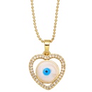 fashion pendant geometric heart shaped zircon inlaid devils eye copper necklacepicture8