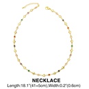 bohemian style colorful zircon heart chain copper necklace braceletpicture6