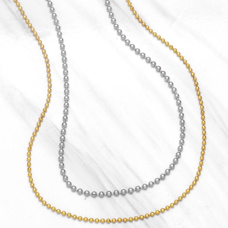 simple plain ball chain geometric necklace copper wholesale
