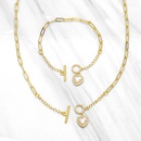 heartshaped zircon OT buckle copper necklace braceletpicture5