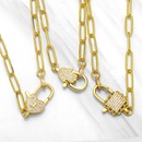 retro choker heart shaped lock thick chain copper clavicle chain wholesalepicture3