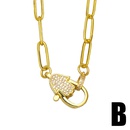 retro choker heart shaped lock thick chain copper clavicle chain wholesalepicture5