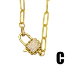 retro choker heart shaped lock thick chain copper clavicle chain wholesalepicture6