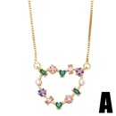 fashion heart shaped inlaid colored zircon copper necklace wholesalepicture6