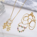 fashion heart shaped inlaid colored zircon copper necklace wholesalepicture8