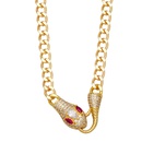 vintage snake shaped Cuban chain punk full zircon copper necklace wholesalepicture9